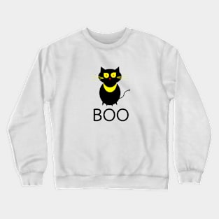 Halloween Black Cat Boo Crewneck Sweatshirt